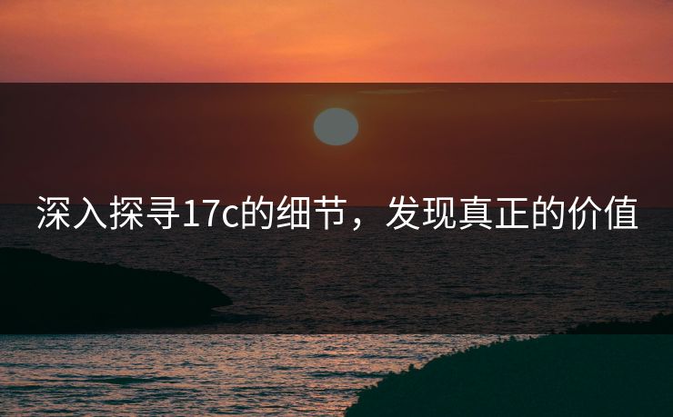 深入探寻17c的细节,发现真正的价值