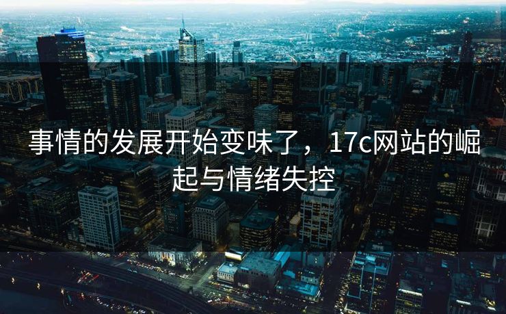 事情的发展开始变味了，17c网站的崛起与情绪失控