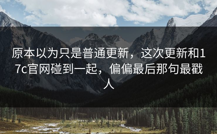 原本以为只是普通更新，这次更新和17c官网碰到一起，偏偏最后那句最戳人