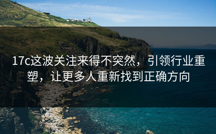 17c这波关注来得不突然，引领行业重塑，让更多人重新找到正确方向