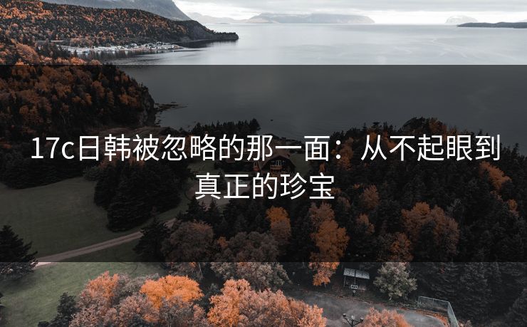 17c日韩被忽略的那一面：从不起眼到真正的珍宝