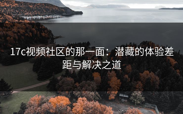 17c视频社区的那一面：潜藏的体验差距与解决之道